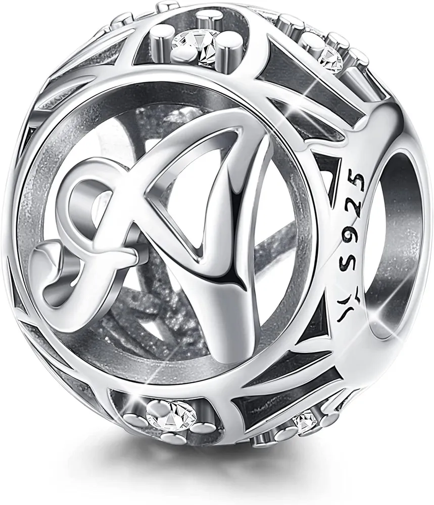 Brief Charms 925 Sterling Silber Armband Charms Anfangsperlen Charms für Pandora Armband Halskette Personalisierte Geschenke für Frauen