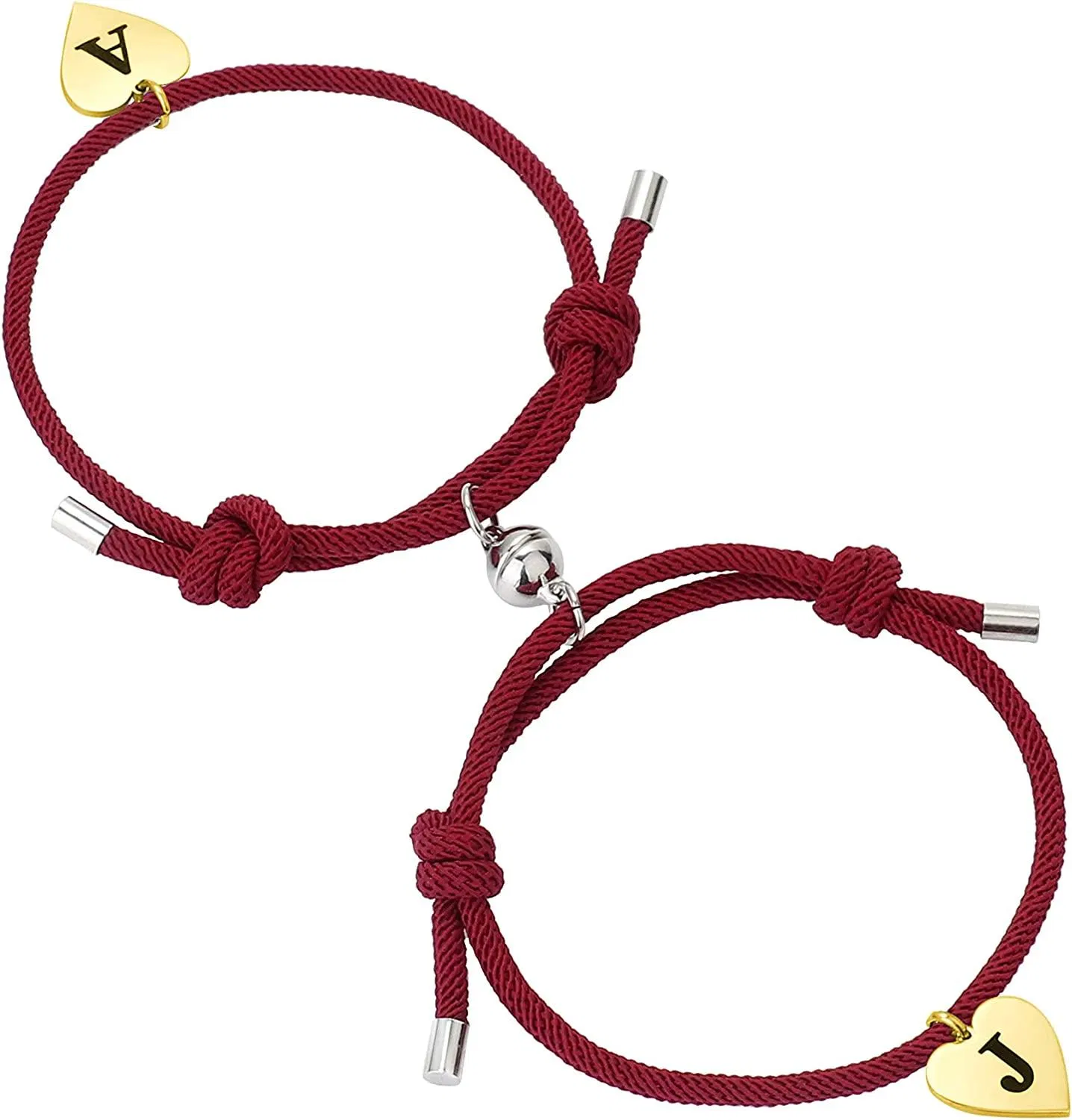 Magnetische Paare Armbänder für Frauen Männer gegenseitige Anziehung Passt Liebe Armbänder Custom Rope geflochten Paare Armbänder für ihn und ihr Geschenk für den Valentinstag