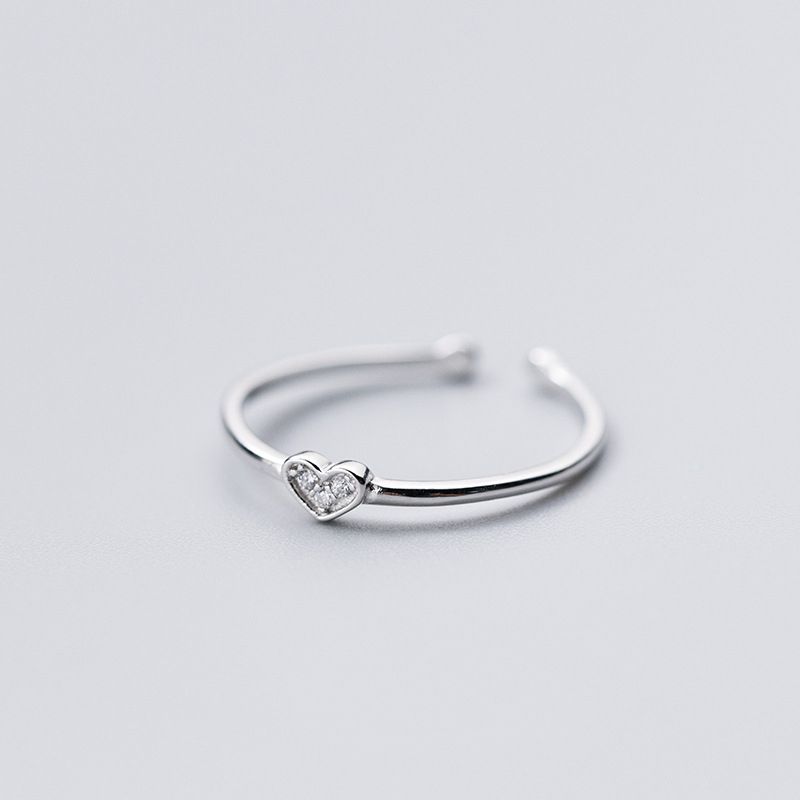 Einfache süße Liebe Diamant Persönlichkeit einstellbarer Fingerring