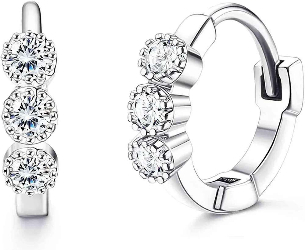 925 Sterling Small Hoop Ohrring für Frauen Herz CZ Schmetterling Schläfer Huggie Ohrring niedliche runden winzigen Hoop Ohrring Hypoallergene Knorpel Manschette Hoop Ohrringe für empfindliche Ohren