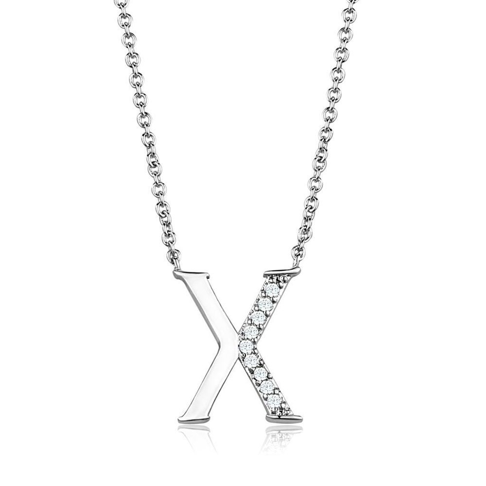 3W1030 - Rhodium-Brass - Kettenhänger mit AAA-Klasse CZ in Clear