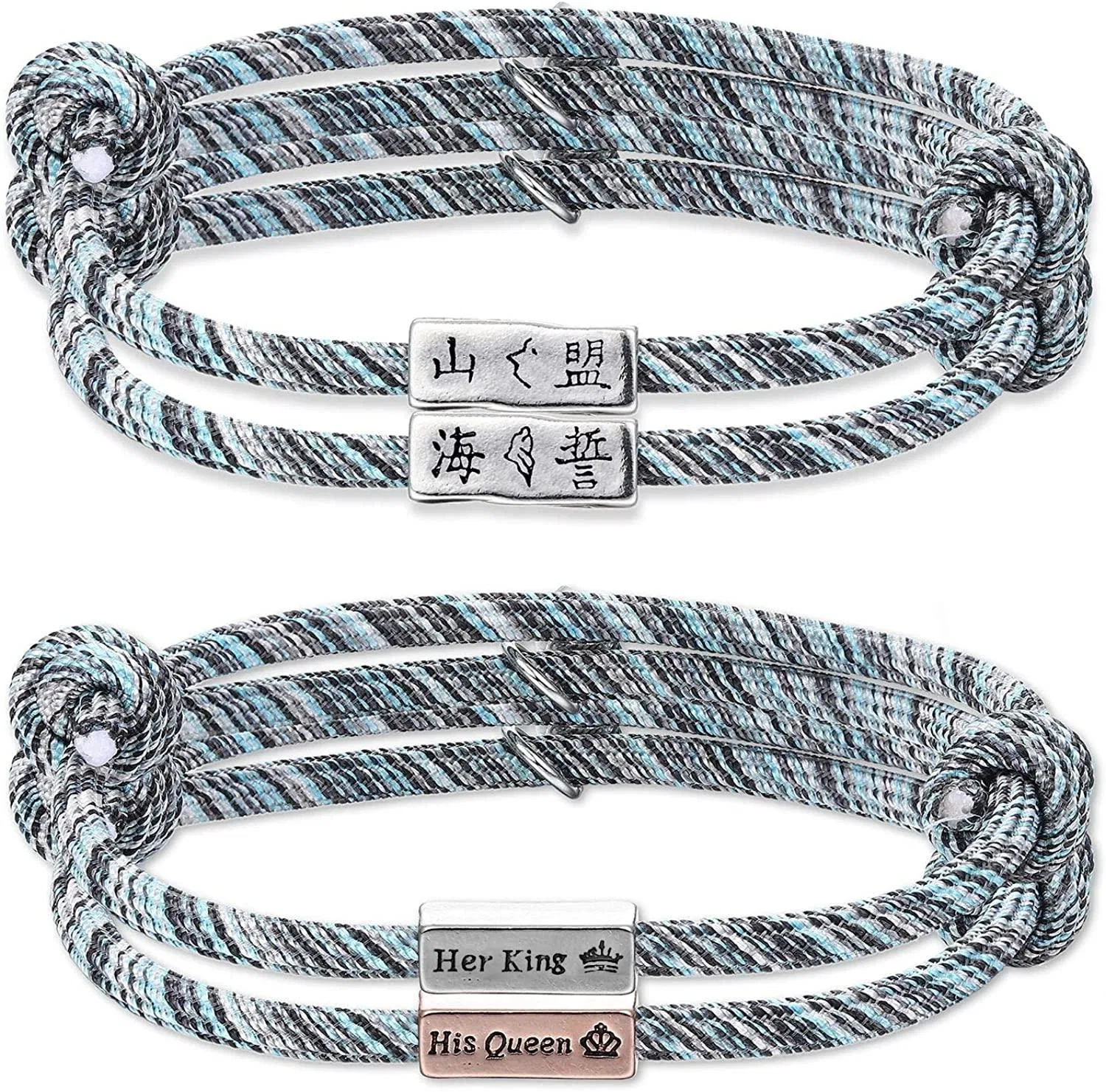 4pcs magnetische Paare Armbänder für Männer Frauen gegenseitige Anziehung Seil geflochten seine und ihre Armbänder Paar
