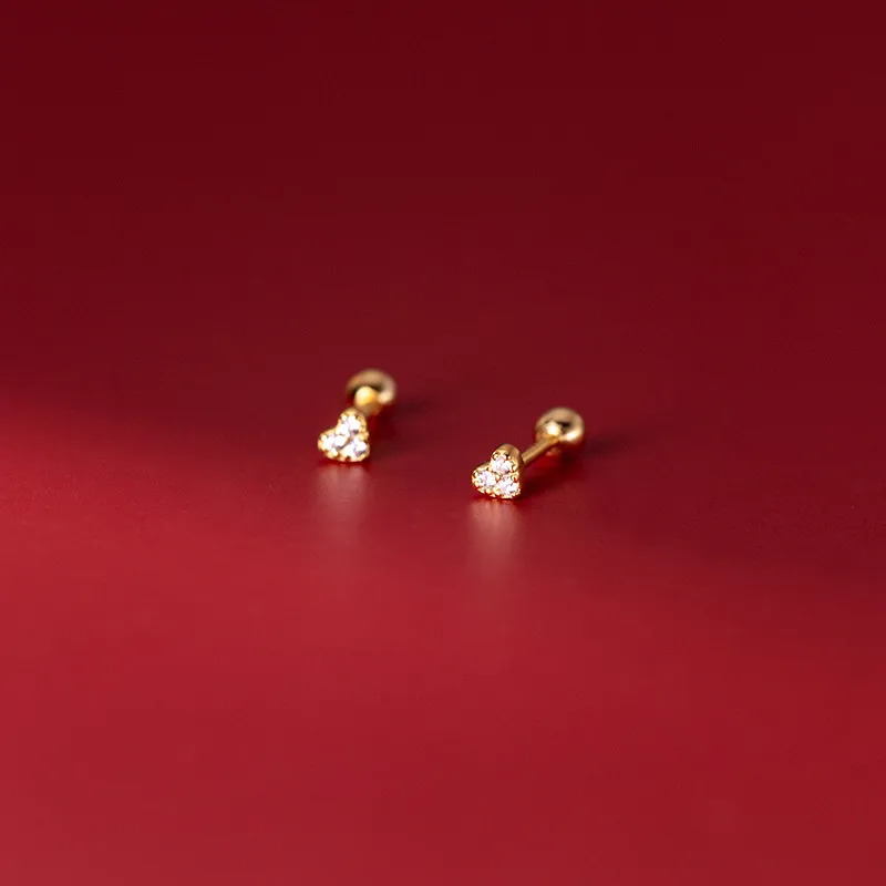 Silber Ohrringe kleine Temperament Diamant Geometrie