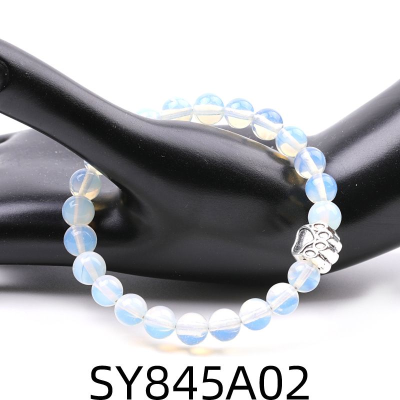 Dog Paw Tarnish Alloy Picasso Stripe Agate Armband