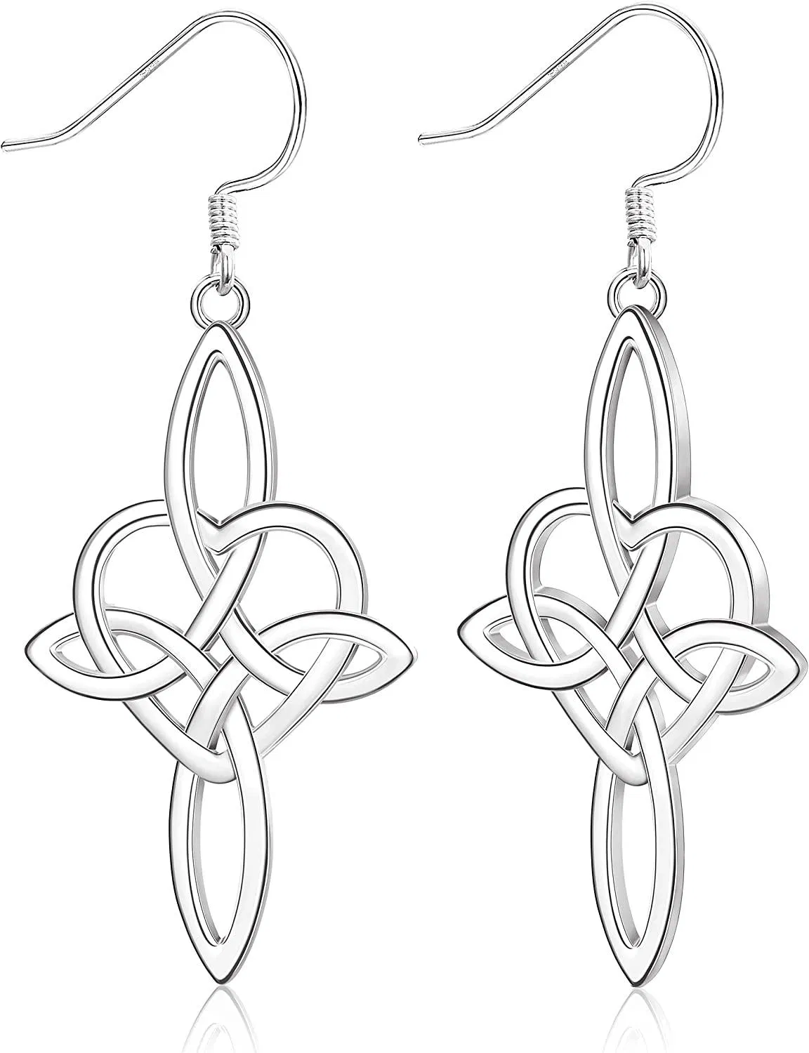 14K Gold Plated Celtic Knot Dangle Ohrringe 925 Sterling Silber Kreuz Dangle Ohrringe Für Frauen Glück irischer Vintage Celtic Love Knot Ohrringe