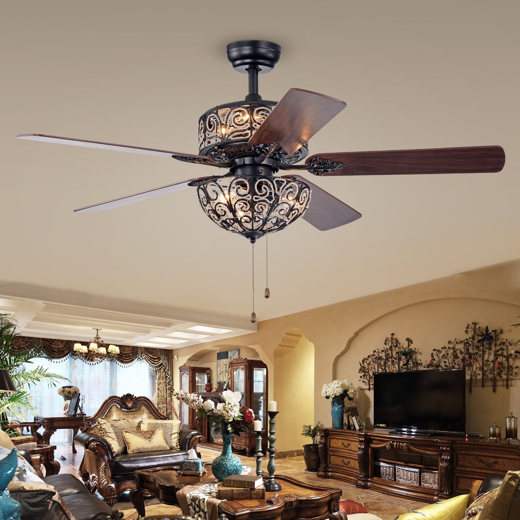Tisaphon Dual Lamp Crystal Lighted Kronleuchter