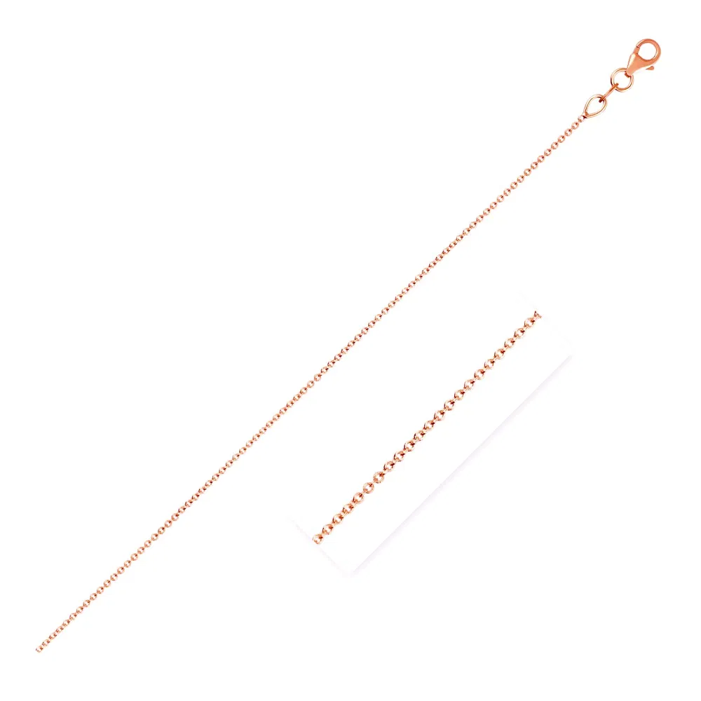 Doppel erweiterbarer Kabelkette in 14 Karat Rose Gold (1.0 mm)