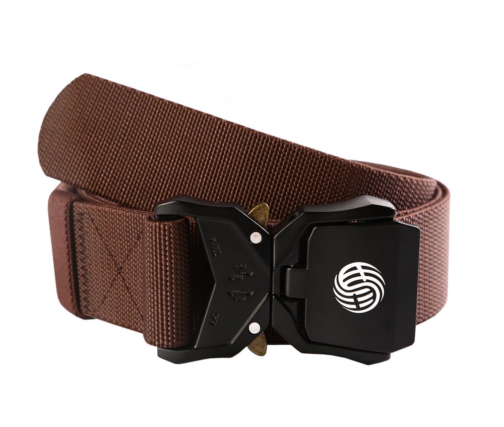 Schnellbefreiung Schnalle taktischer Gürtel Militär Wander Rigger Nylon Web Work Gürtel Heavy Duty Work Gürtel Stretch Strap ((Coffee)