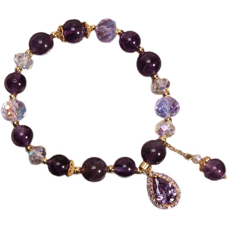 Damen natürliches Vintage Purple Crystal Armband