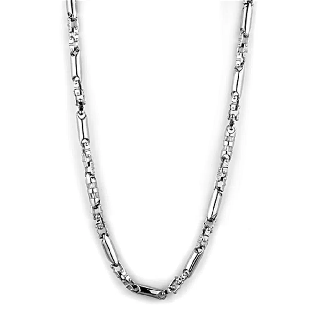 LO3089 - Rhodium-Messing - Halskette mit AAA-Klasse CZ in Clear