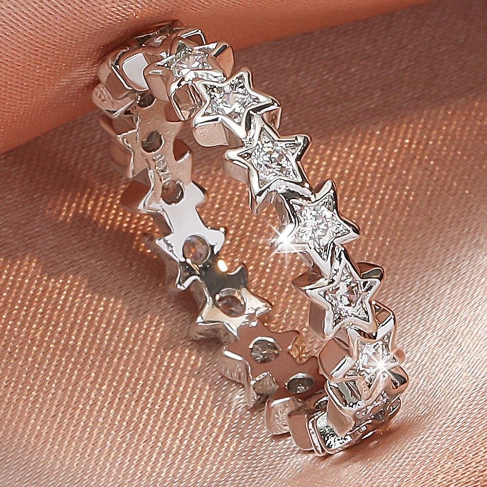 Star Zircon Ring exquisite Urlaub Schmuck für Frauen