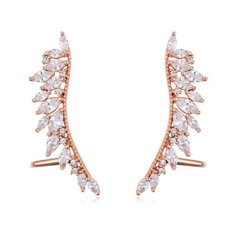 Damen Silber Post Gold Plated Hand Micropaved Zircon Ohrringe