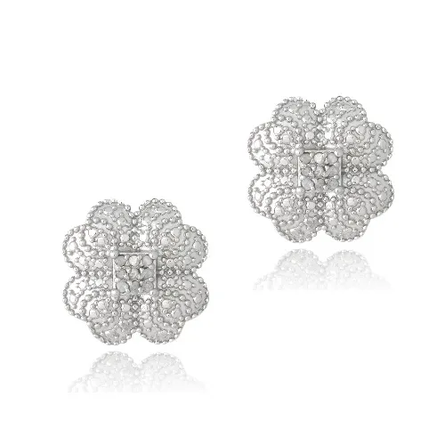 Sterling Silber 1 / 10ct Diamant Clover Stud Ohrringe
