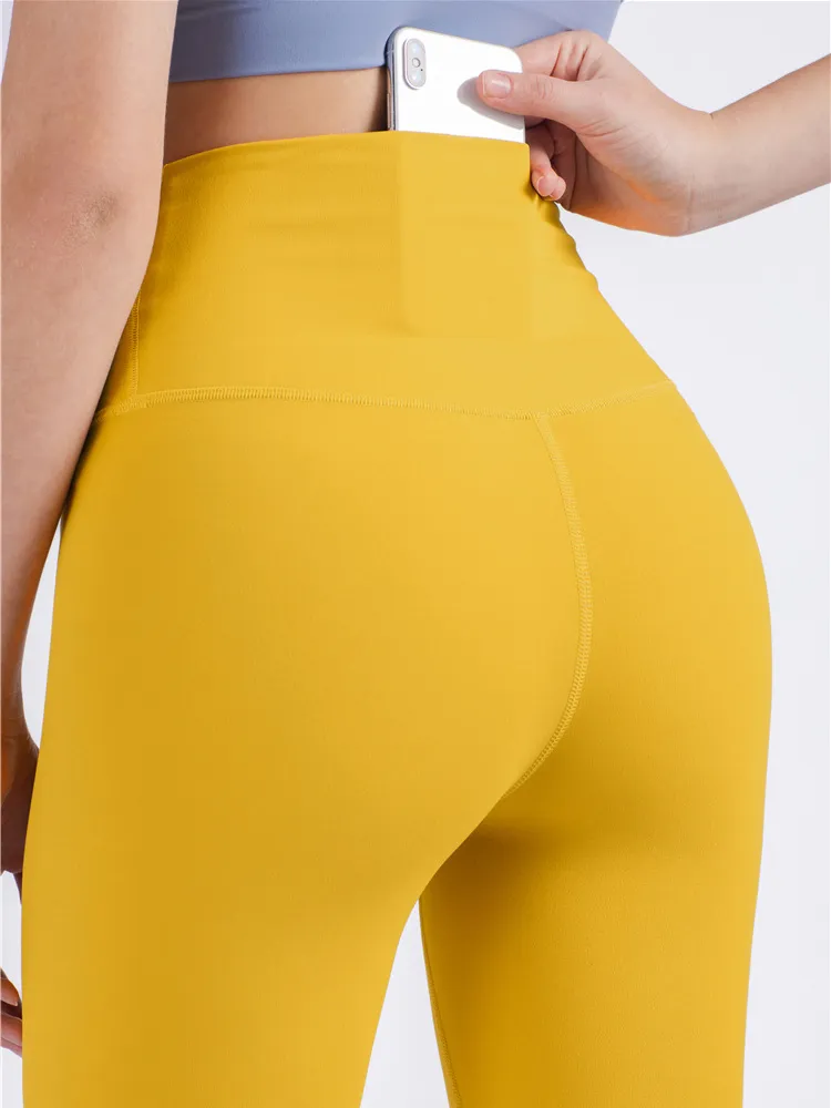 Marke Yoga Hosen versteckte Taschen an der Taille Fitness Sport Leggings Frauen Sportbekleidung Stretch-Hosen Gym Push Up Training Kleidung
