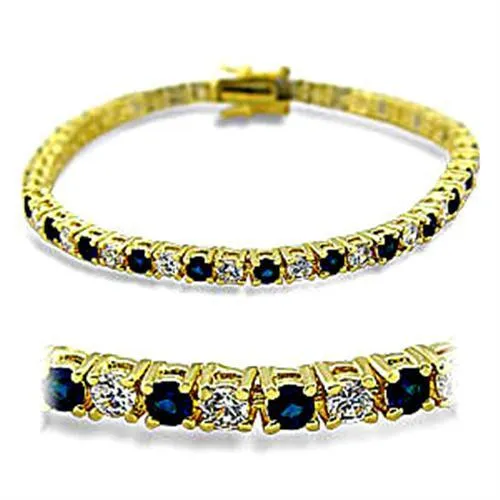 415903 - Gold-Messing - Armband mit synthetischem Spinel in Saphir