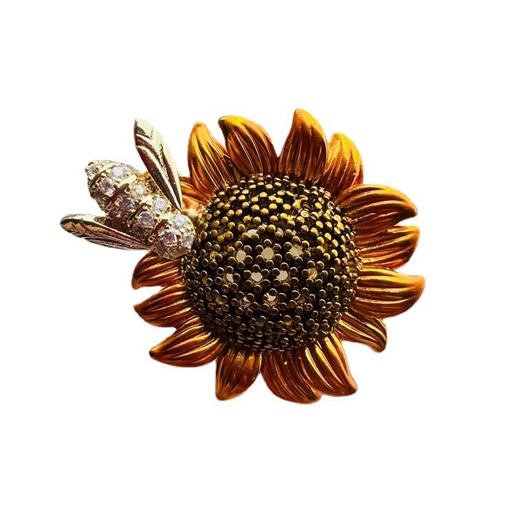 Süße Sonnenblume Corsage High-End - Bienenbroche