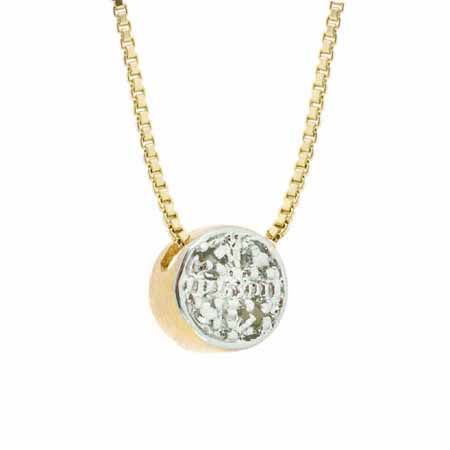 18 Karat Gold über Sterling Silber Diamant Akzente Kreis Schieberhang