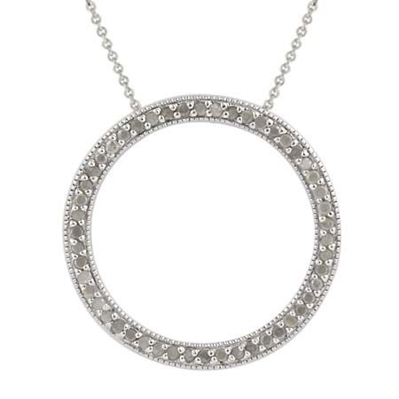 Sterling Silber 1 / 2 CTW Diamant Eternity Circle Anhänger