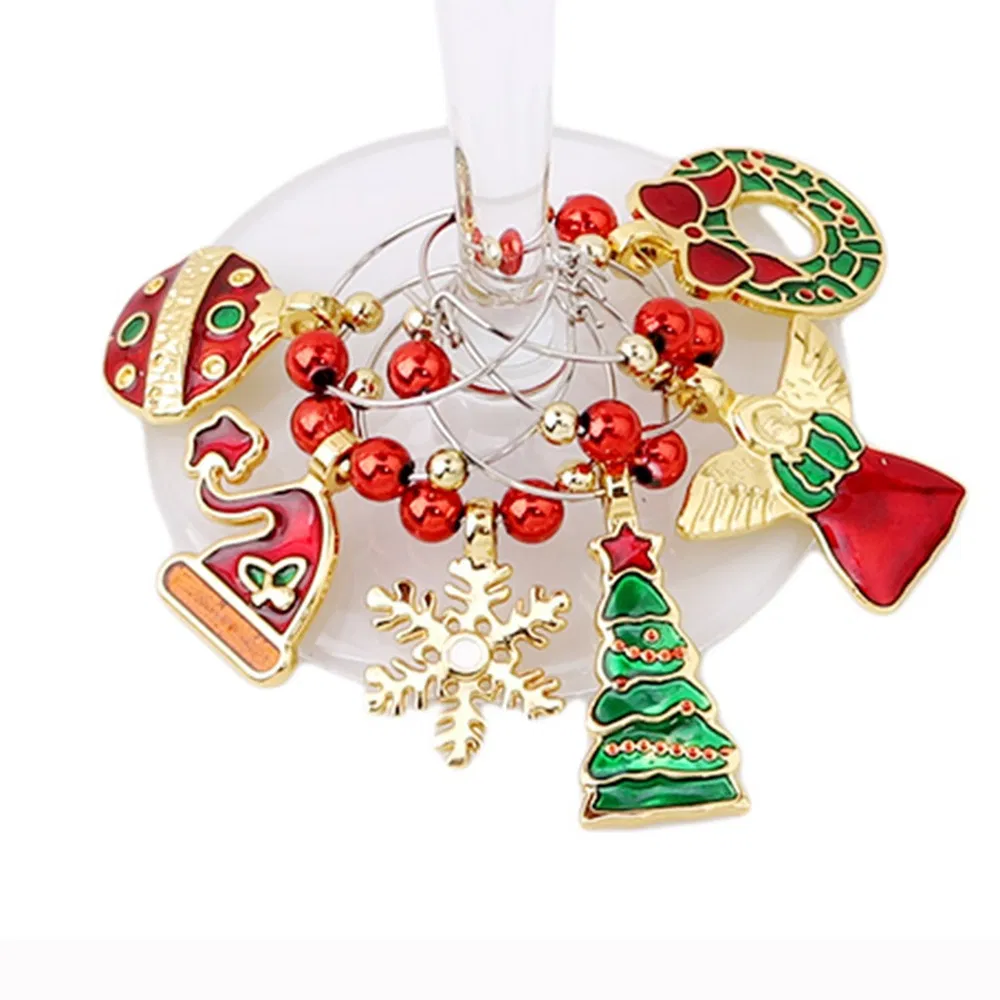 Weihnachten Wein Glas Anhänger Dekoration Charm Tisch