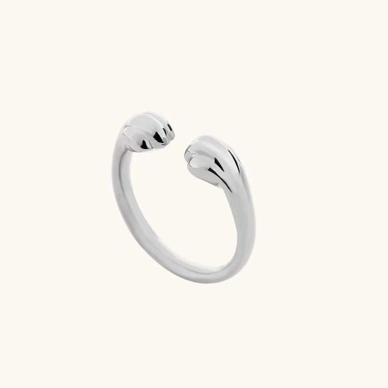 Mode-Schmuck niedliche Katze Paw Silber Streunende Katze periphere Ring