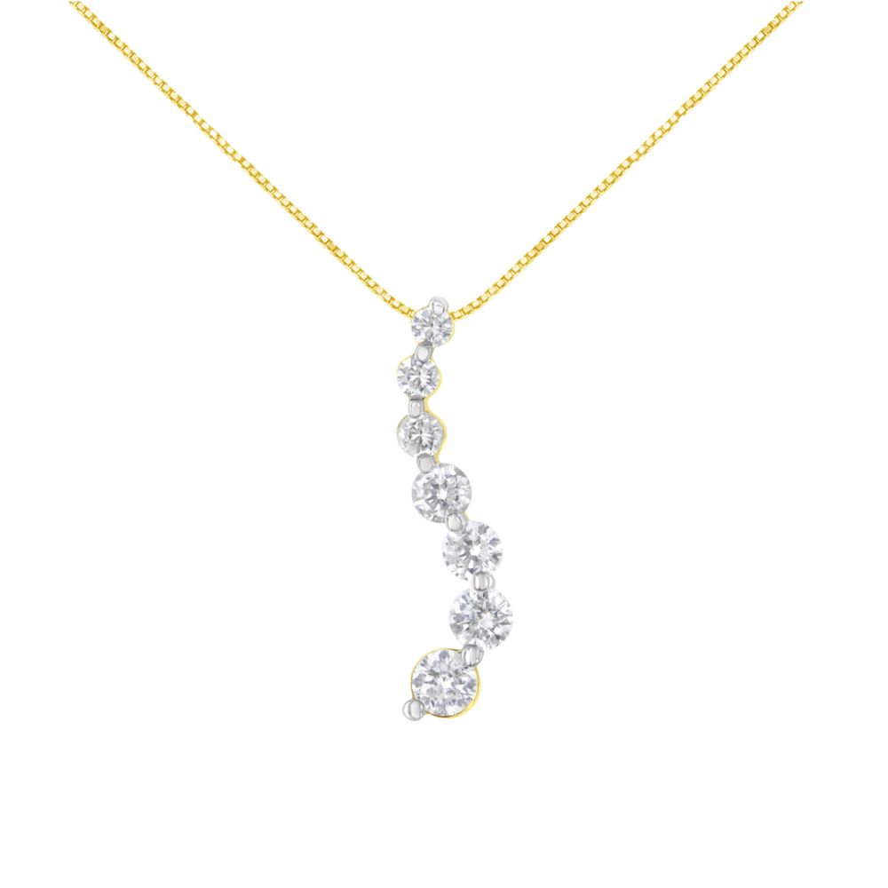 AGS zertifiziertes 14K Gelbgold 2.0 Cttw Baguette und Brilliant Round-Cut Diamond Journey 18