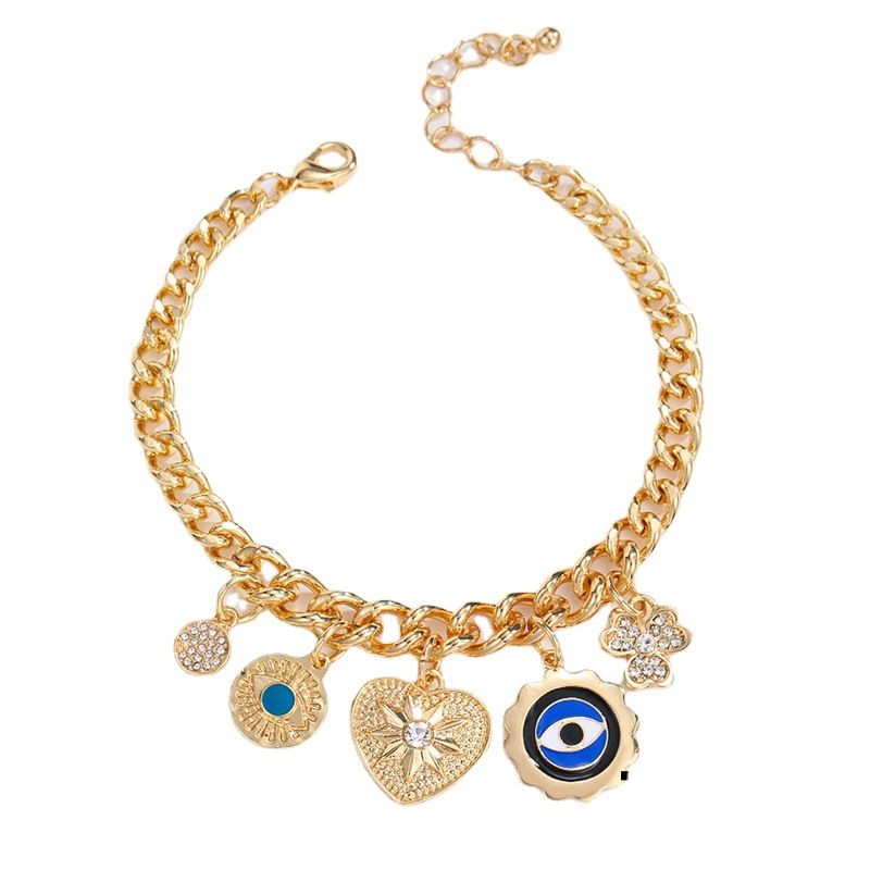 Damen-Schmuck - Legierung goldplattiert Öltropfen Email Handwerkskunst Diamanten mehrreihe Stapel Armband Charms Charms Hand Charms