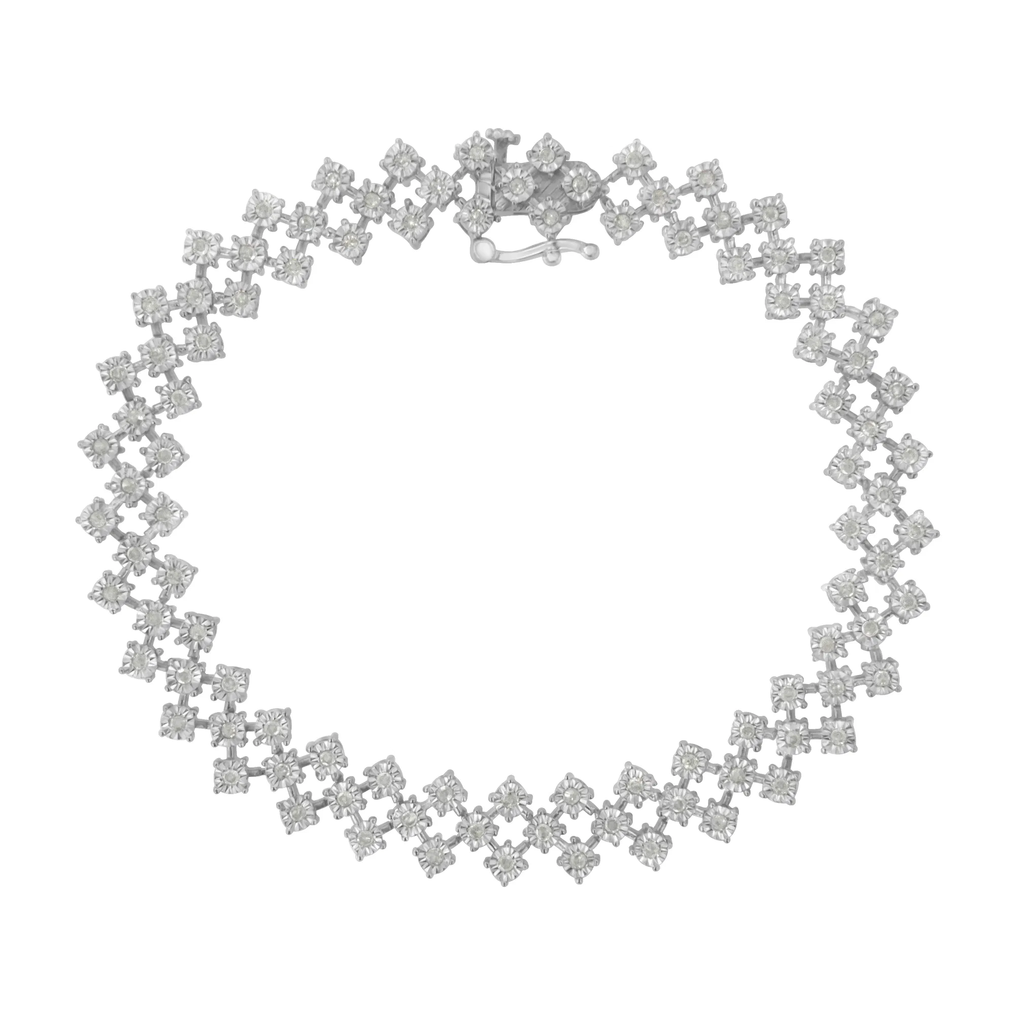 .925 Sterling Silber 1,0 cttw Wunder-Set Round Diamond