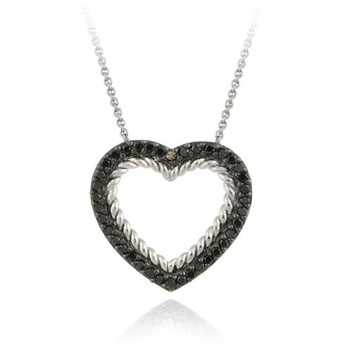 Sterling Silber 2 / 5ct Champagner Diamant Open Heart Anhänger