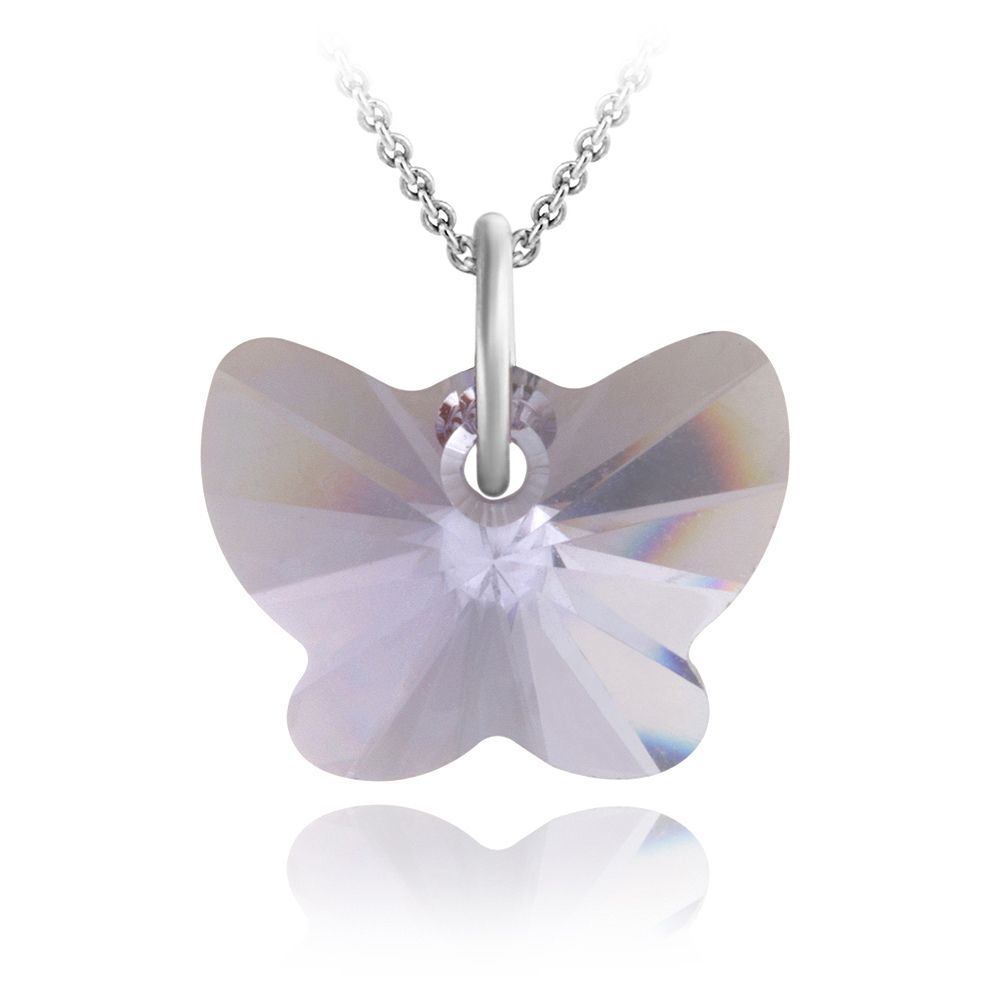 Sterling Silber Violet Swarovski Elemente Schmetterling Halskette