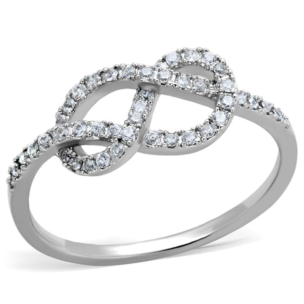 3W876 - Rhodium-Messing - Ring mit AAA-Klasse CZ in Clear