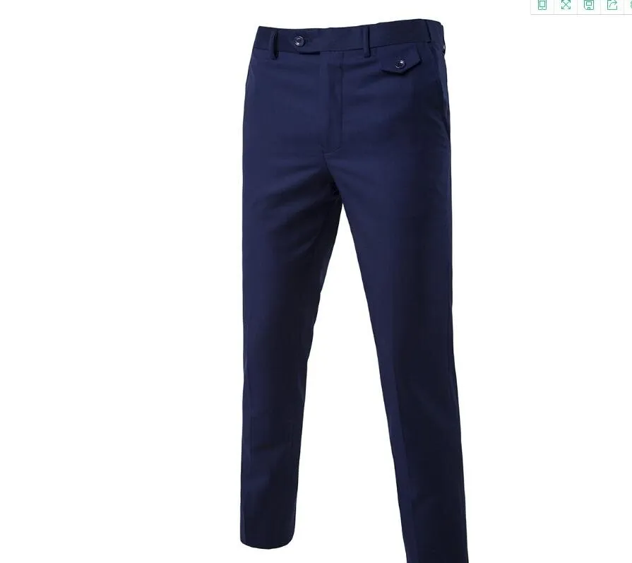 Herren Hosen entspannt Flat Front Straight-Fit Anzug Kleid Hose