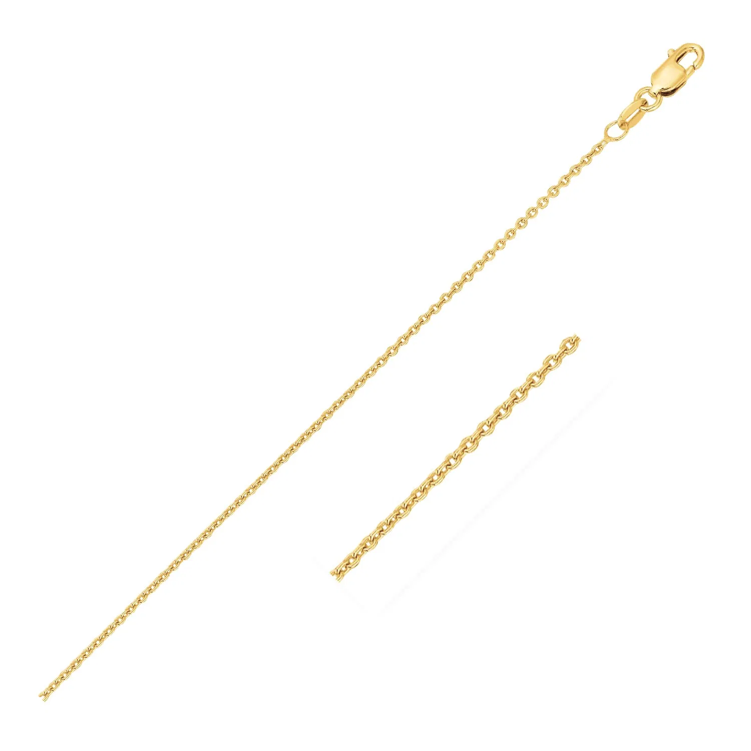 14 Karat Gelb-Gold rundes Kabel Link Kette 1.1mm