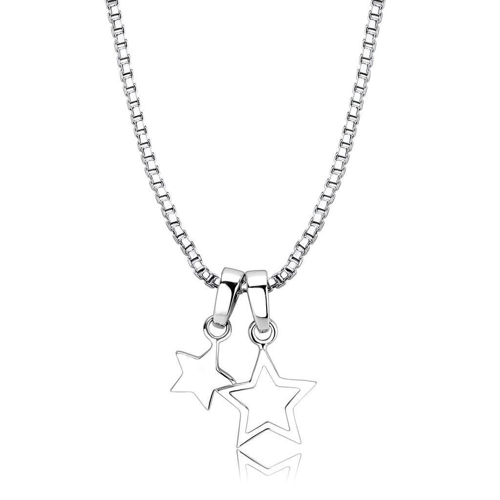 LO4701 - IP Rhodium (PVD) Messing-Ketten - Anhänger ohne Stein