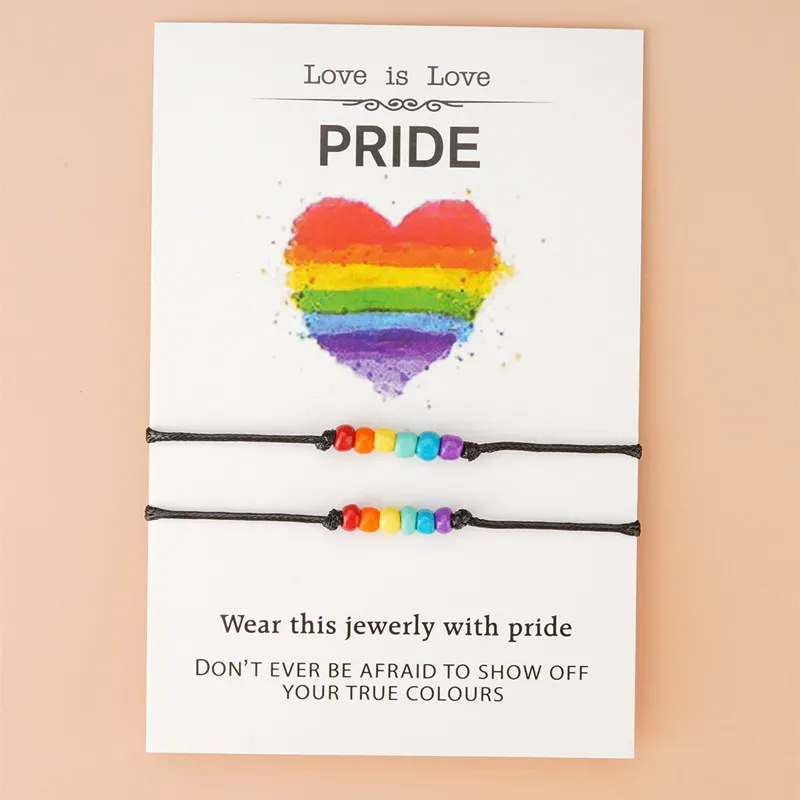 Mode Persönlichkeit Regenbogen Farbe Perlen Perlen Gewebe Armband