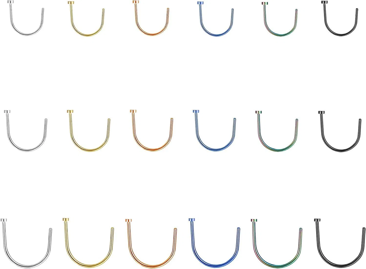 18pcs Edelstahl 20G Half Huggie Hoop Cuff Stud Ohrringe CZ kleine Schleifen Knorpel Mode hypoallergene Piercing Studs für Frauen sensible Ohren