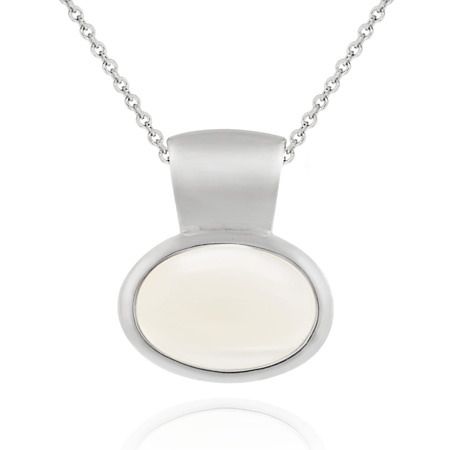 Sterling Silver Bezel Set Echte Mutter der Perle Slide / Anhänger