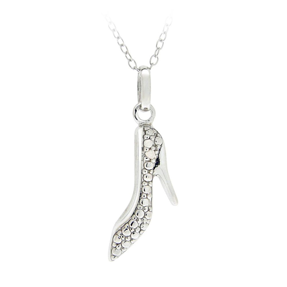 Sterling Silber Diamant Akzent High Heel Schuh Halskette