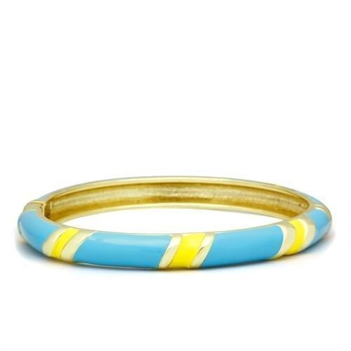 LO2143 - Flash Gold White Metal Armband mit Epoxy in No Stone