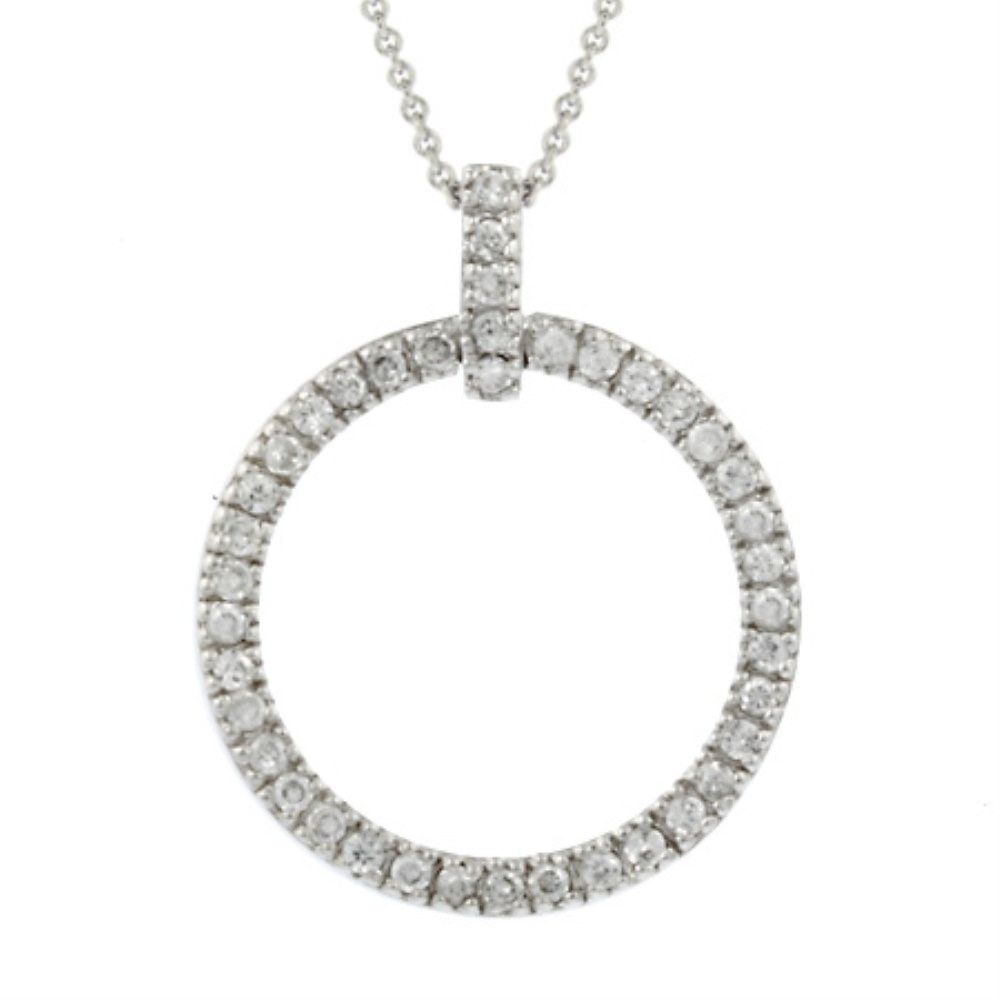 Sterling Silber CZ Open Circle Eternity Anhänger