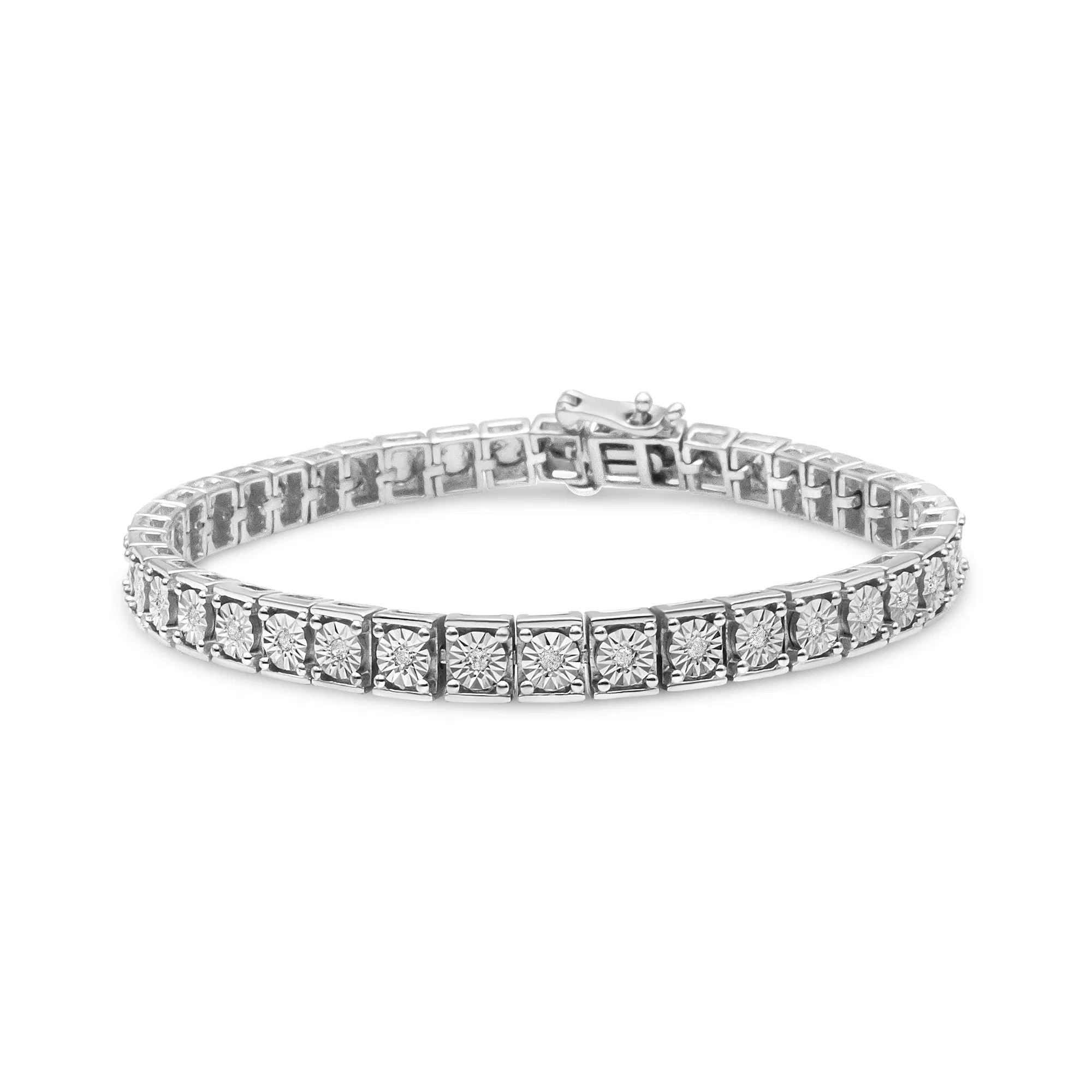 .925 Sterling Silber 1 / 4 Cttw Diamant Link Armband (I-J Farbe, I2 - I3 Klarheit) - Größe 7,25