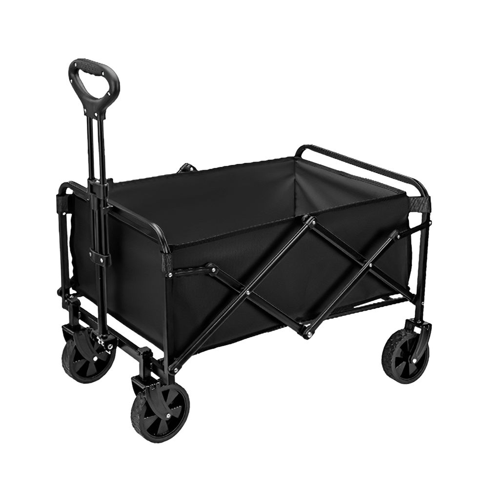 5in Rad ohne Bremse 100L Klappwagenwagenwagen mit verstellbarem Griff 220LBS Ladekapazität Heavy Duty Klappwagen Outdoor Wagon Für Camping Einkaufsgart