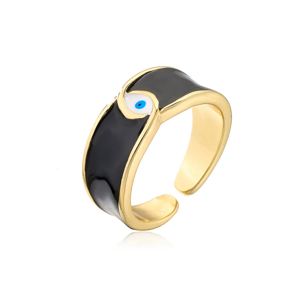 Kupferplating echtes Gold Öl Drop Devil 's Eye Ring Girl