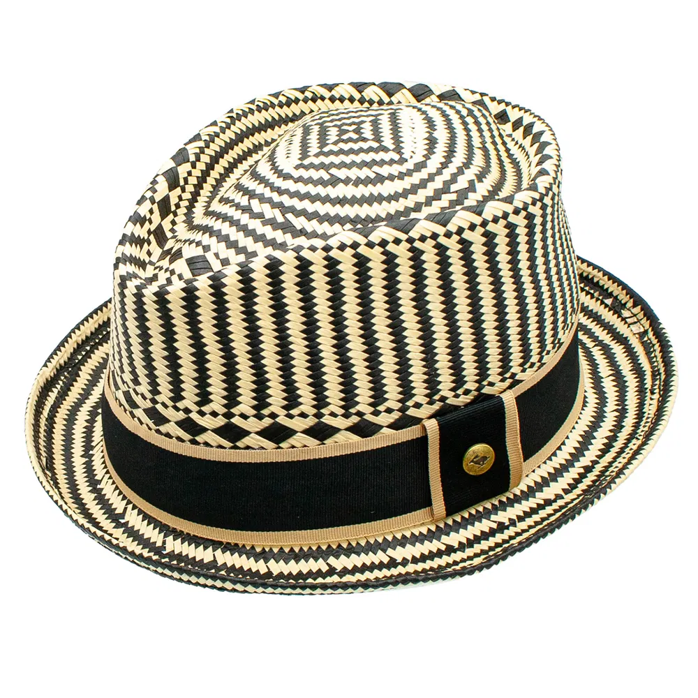 Mazatlan Toyo Stroh Tränen Drop Crown Band Pin Fedora Hat