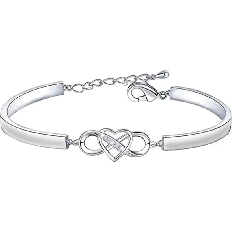 Infinity Heart Bracelet Crystal Love Forever Symbol Charm Armbänder