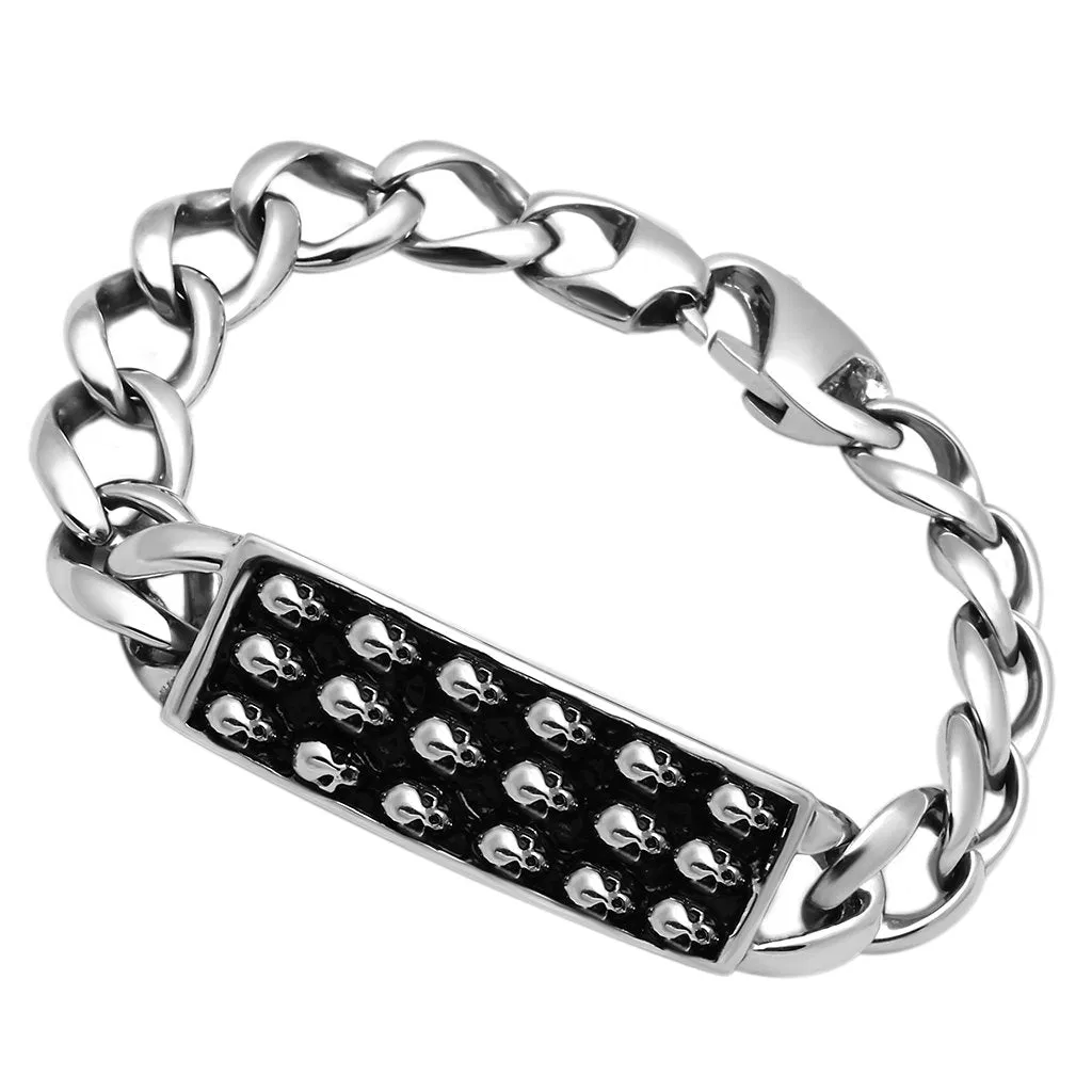 TK573 - Hoch poliertes (ohne Verzinkung) Edelstahl-Armband ohne Stein