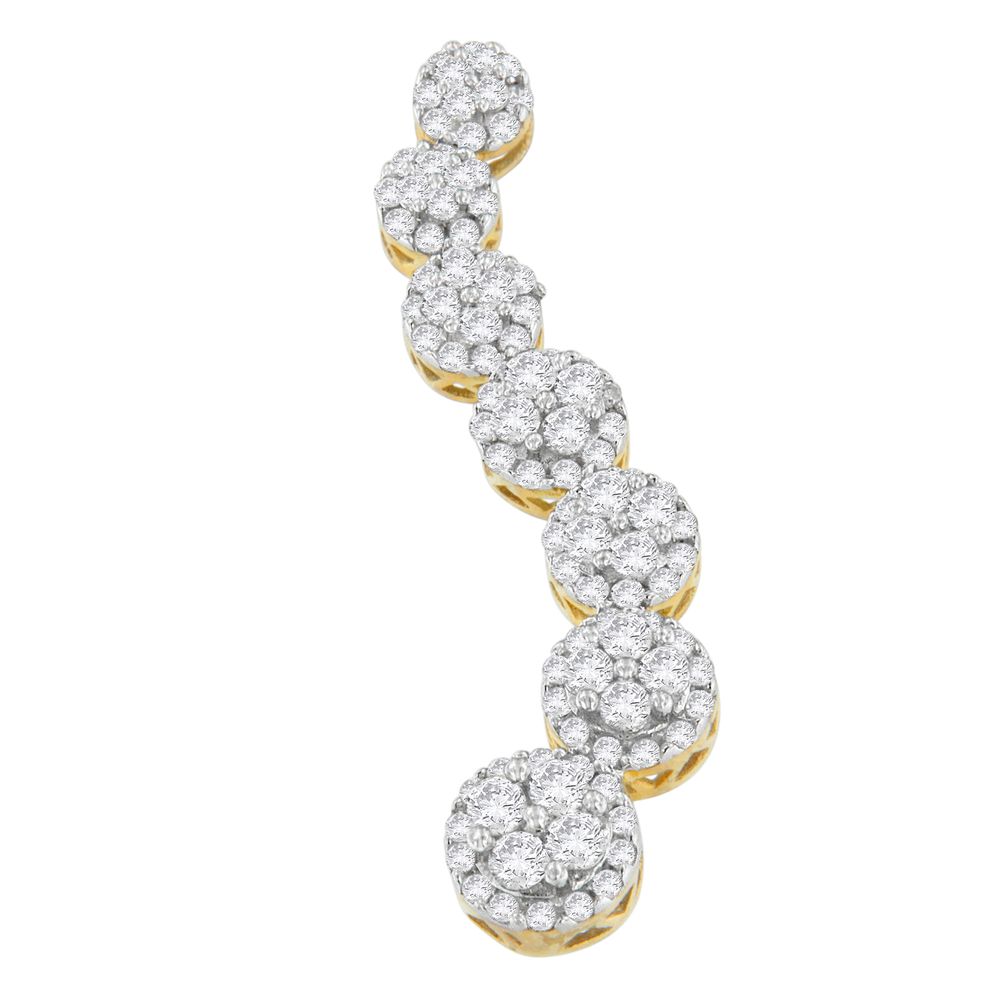 10K Gelbgold Round Cut Diamant Circle Journey Pendant Kette (1.00 cttw, H-I Farbe, I1 - I2 Klarheit)
