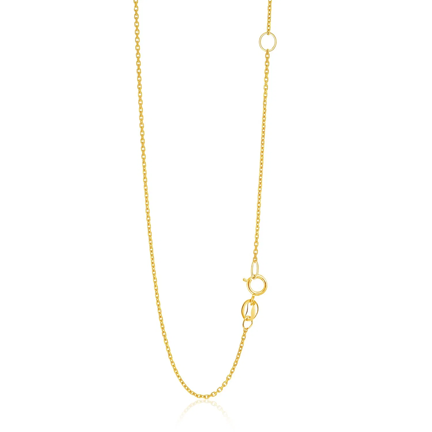 14 Karat Gelbgold verstellbare Kabelkette 1.1mm