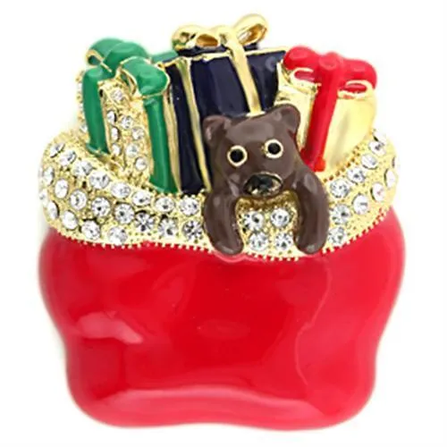 LO838 - Gold Weißmetall Broschen mit Top-Grade - Kristall in Clear