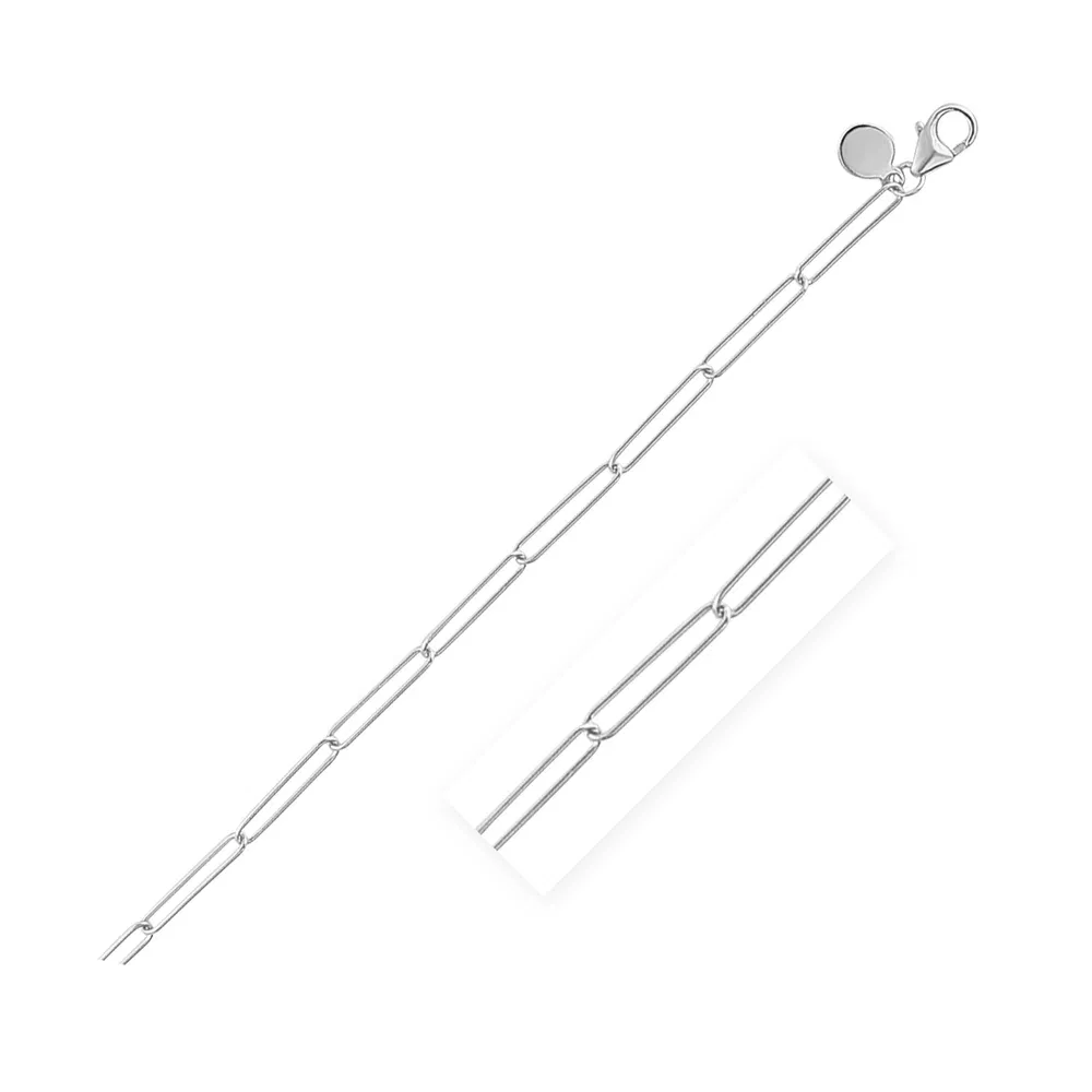 14 Karat Weißgold Draht Papierclip Kette (2.7mm)