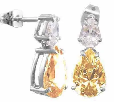 Champagner Cubic Zirkonia und simulierte Diamant CZ Post Ohrringe